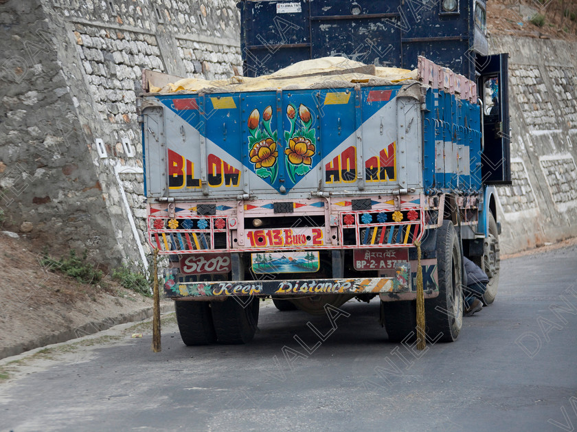 92218 Bhutan 
 Bright decorated TATA Heavy Goods colourful Lorry, Bhutan 
 Keywords: lorry heavy tata goods truck transport Bhutan