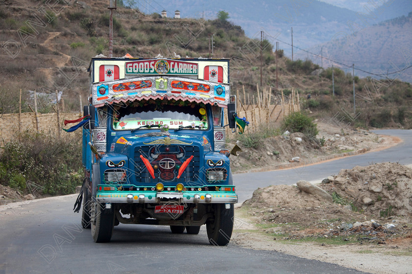 92220 Bhutan 
 Bright decorated TATA Heavy Goods colourful Lorry, Bhutan 
 Keywords: lorry heavy tata goods truck transport Bhutan